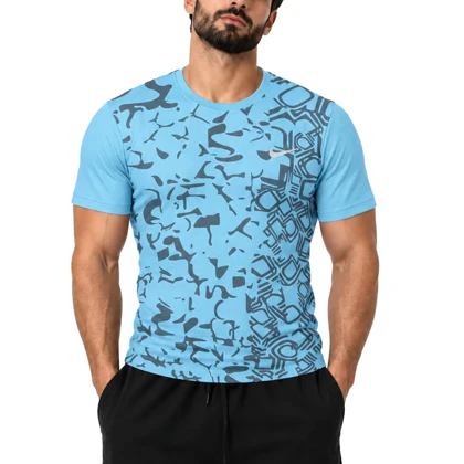 تیشرت ورزشی مردانه نایک مدل Dri Fit-7042 آبی روشن