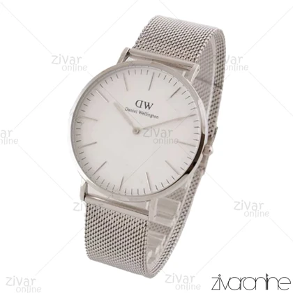 ساعت دنیل ولینگتون مردانه حصیری سیلور صفحه سفید 103879