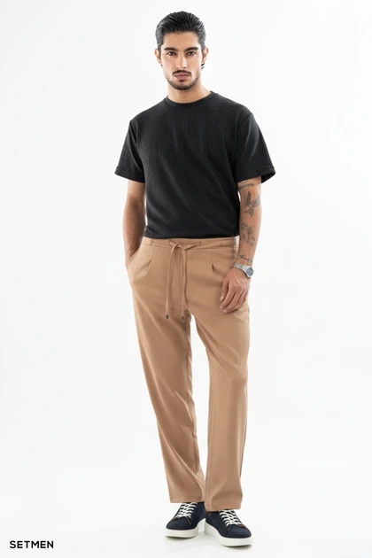 تیشرت مردانه ژاکارد یقه گرد