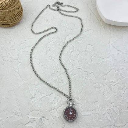 گردنبند ساعت آویزدار با زنجیر بلند