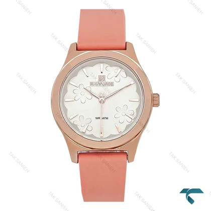 ساعت صورتی زنانه طرح گل نیوی فورس NF5051 آنالوگ NaviForce-7715-L