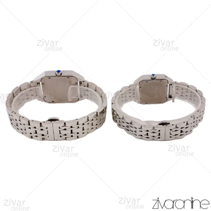 ست ساعت کارتیر مدل سانتوس نقره ای صفحه سفید 105728