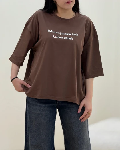 تیشرت باکسی استایل نخ پنبه