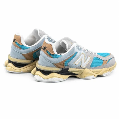 کفش کتانی بزرگ پا مدل نیوبالانس 9060 آبی طوسی کرم New Balance 9060
