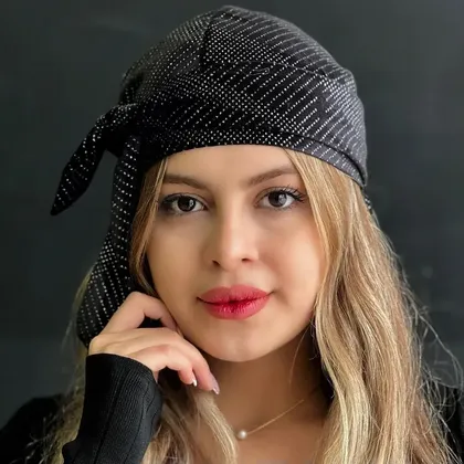 دورگ مخمل مشکی نگین‌دار زنانه دخترانه