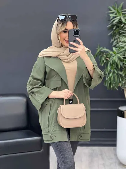 مانتو لینن پشت قیطان دوزی