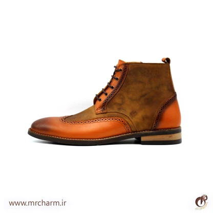 نیم بوت عسلی چرم mrc30096