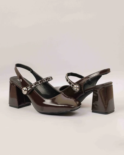 1055 - کفش پشت‌باز رکاب نگینی 1055