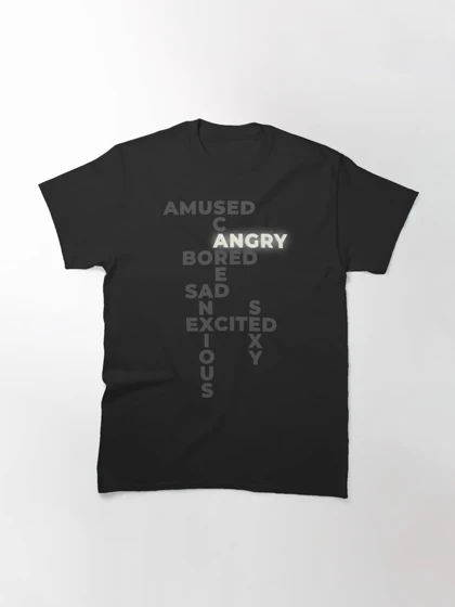 تیشرت وست ورلد | تیشرت Westworld طرح “Angry” - Giggles’ Mood Shirt (Black) - Westworld Season 3 Classic کد 109299