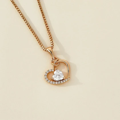 پلاک ژوپینگ طرح قلب نگین‌دار