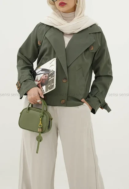 ترنچ کت آستر دار4دکمه کد1004697