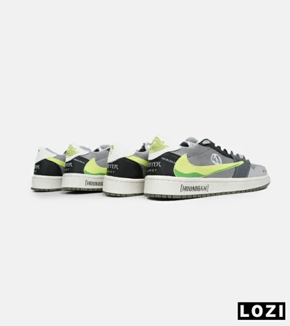 کفش کتانی مردانه طوسی لیمویی NIKE travis scott