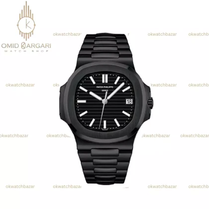 ساعت مچی پتک فیلیپ تمام مشکی موتور اتوماتیک Patek Philippe Nautilus