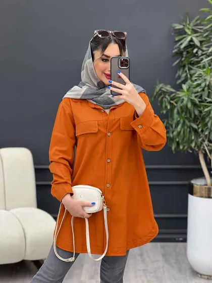 مانتو جیب نما بغل سه دکمه