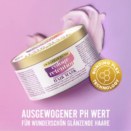 ماسک مو تثبیت‌کننده رنگ کاسه‌ای مناسب موهای رنگ‌شده او جی ایکس, OGX مدل Colour Retention حجم 300 میل