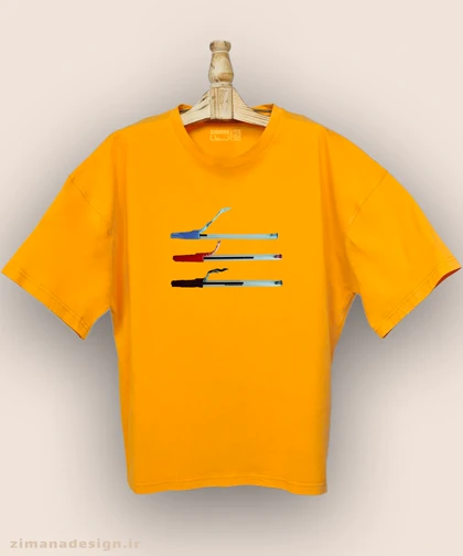 تیشرت لش مردانه و زنانه نوستالژی طرح خودکار جویده شده