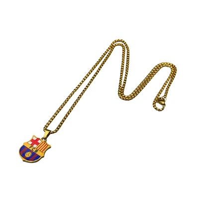 گردنبند استیل طرح تیم فوتبال بارسلونا مدل 405A002