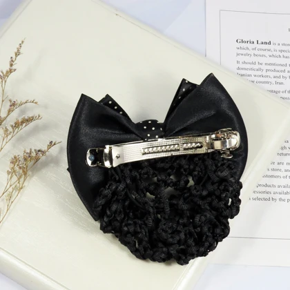 گیره مو زنانه مدل خال‌خال کیسه دار کد G_Lnd_3175