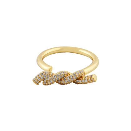 انگشتر دخترانه مدل پیچی نگین‌دار