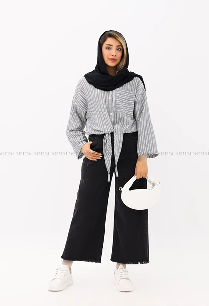شومیز گره‌ای راه راه زارا