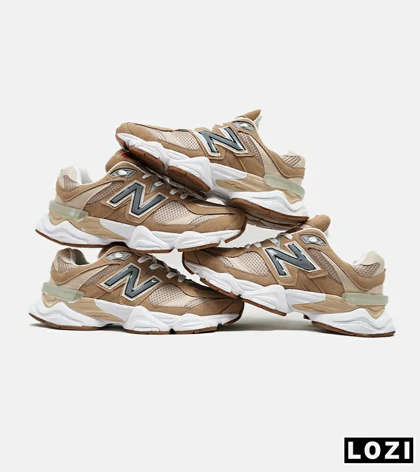 کفش کتانی مردانه و زنانه قهوه ای کرم طوسی NEW BALANCE 9060 مدل 5299