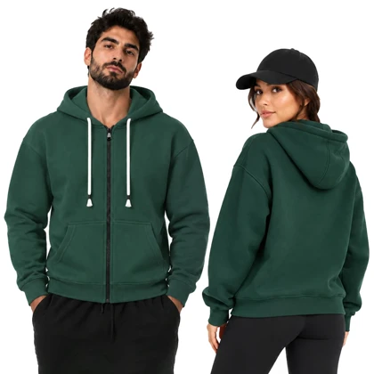 سویشرت اسپرت بیسیک مدل ZRA-5F0659 سبز تیره