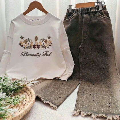 بلوز شلوار دخترانه گلدوزی شده