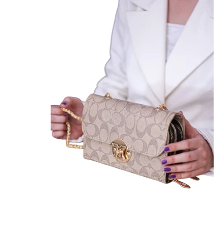 کیف دوشی زنانه مجلسی چرم براق