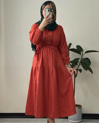 پیراهن مانتویی نگار بالا دگمه دار