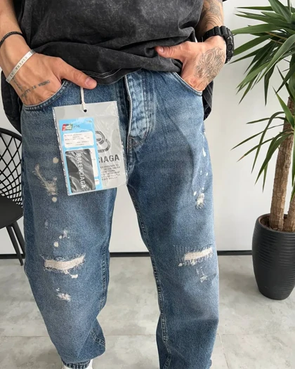 شلوار بگ استایل کثیفشور اسیدپاش Balenciaga