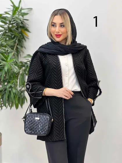 مانتو فکورا مروارید دوزی