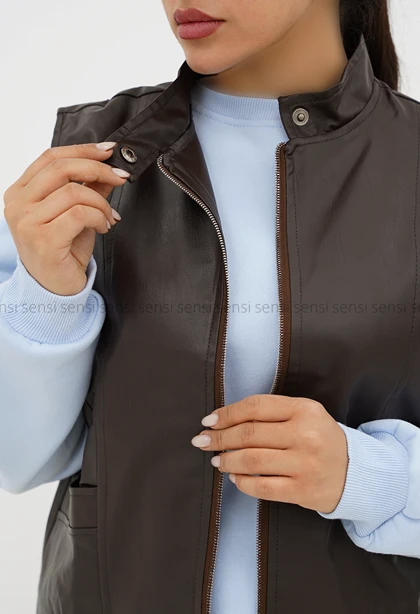 وست زنانه چرم آستر دارکد1006969