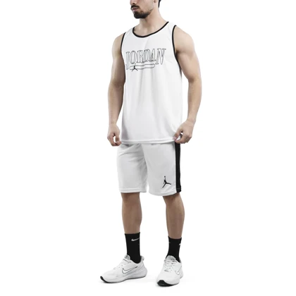 ست رکابی و شلوارک بسکتبالی ورزشی مردانه جردن مدل PY-JDI-4L1158 سفید