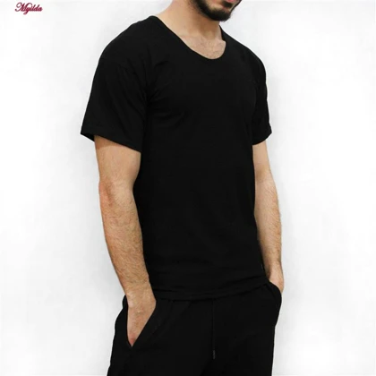 زیرپوش آستین دار مردانه ماییلدا مدل پنبه‌ای مشکی کد 4710-2 بسته 2 عددی