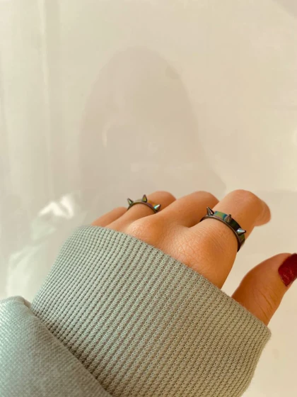 انگشتر تیغ تیغی هولوگرامی استیل