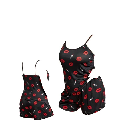 تاپ شورت استرج چاپی سایز بزرگ طرح بوسه برند سی اس فور کد 100401