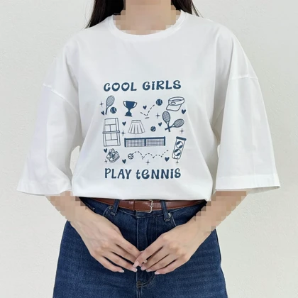 تیشرت زنانه باکسی سفید GIRLS | آی بولک