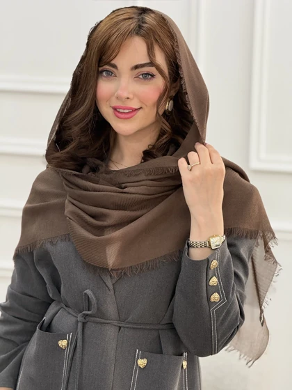 شال نخی ساده کجراه دورریش