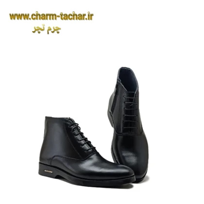 نیم بوت چلسی مردانه بندی بغل زیپ چرم طبیعی si933