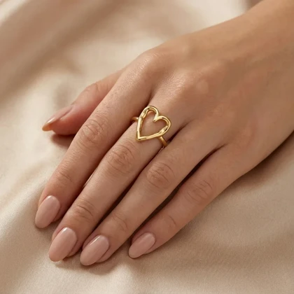 انگشتر زنانه طرح قلب مینیمال