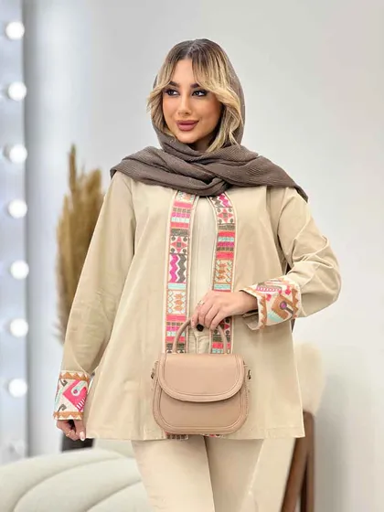 مانتو جلو باز خرجه کار هندی