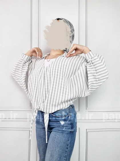 شومیز جلوبسته لمه دار جلو گره‌ای