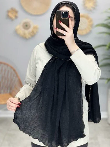 02445- شال میکس مشکی