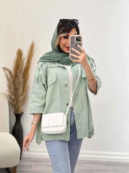 مانتو سرشانه پاگن دو جیب