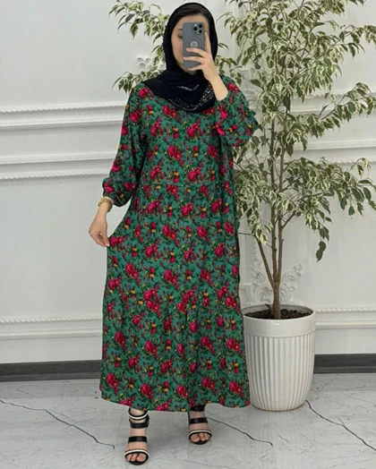 پیراهن ساحلی گل‌دار وارداتی دریا 4132