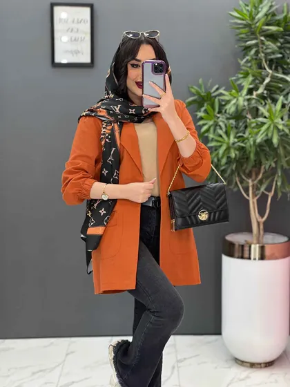 مانتو لینن پشت گت چهار جیب