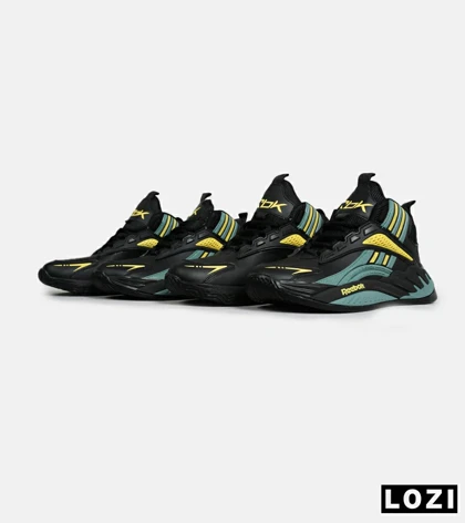 کفش کتانی ساق‌دار مشکی فیلی زرد Reebok Shaq Attaq