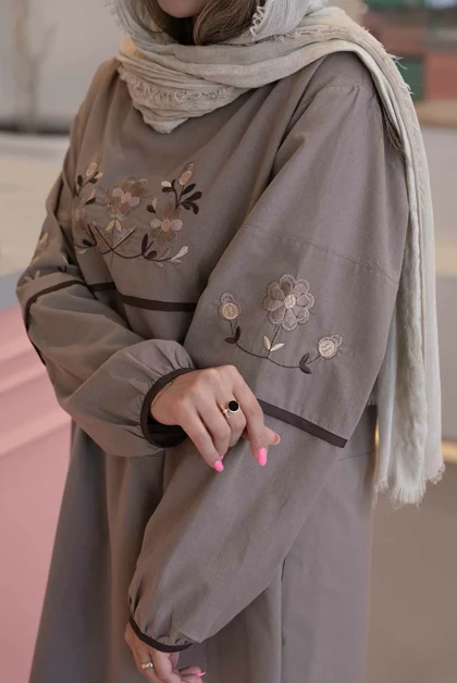 مانتو لینن زنانه رکسانا گلدوزی‌دار