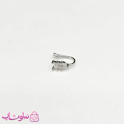 پیرسینگ بینی یا گوش طرح گندم نقره ای بدون نیاز به سوراخ کد 658