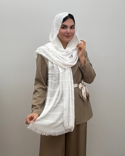 شال پفکی نخی مدل لمه